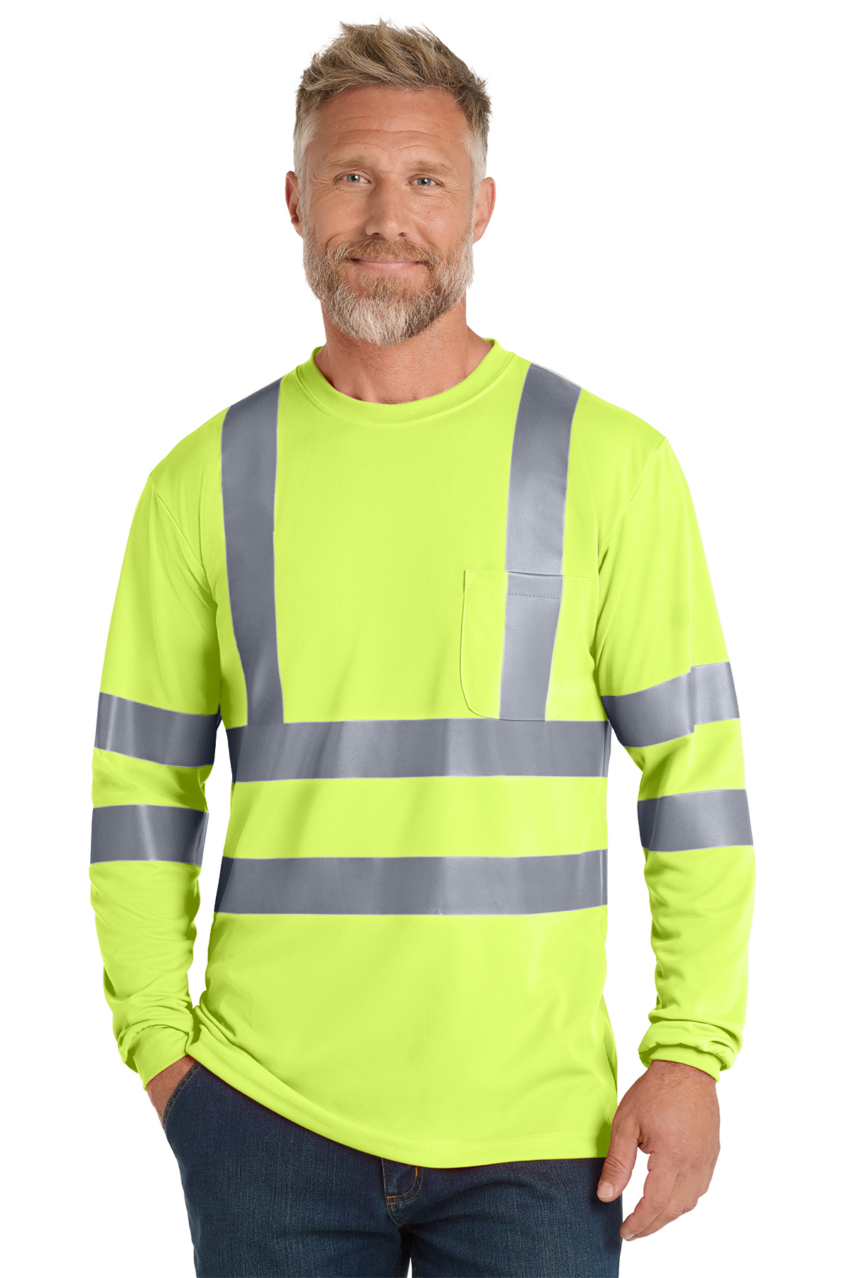 CornerStoneR ANSI 107 Class 3 Long Sleeve Snag-Resistant Reflective T-Shirt